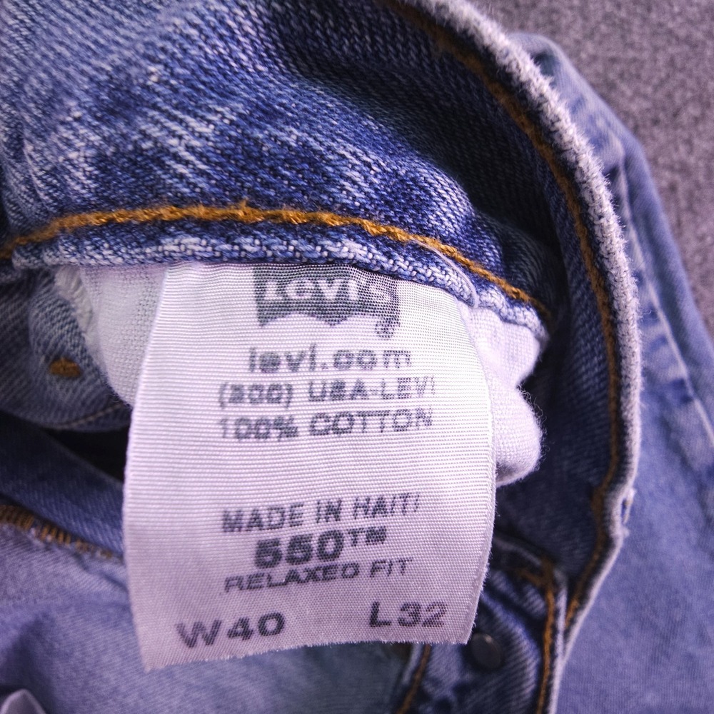 Vintage Levi's Jeans Mens 40x32 (38x31) Blue Denim 550 Relaxed Y2K Baggy - Picture 3 of 13